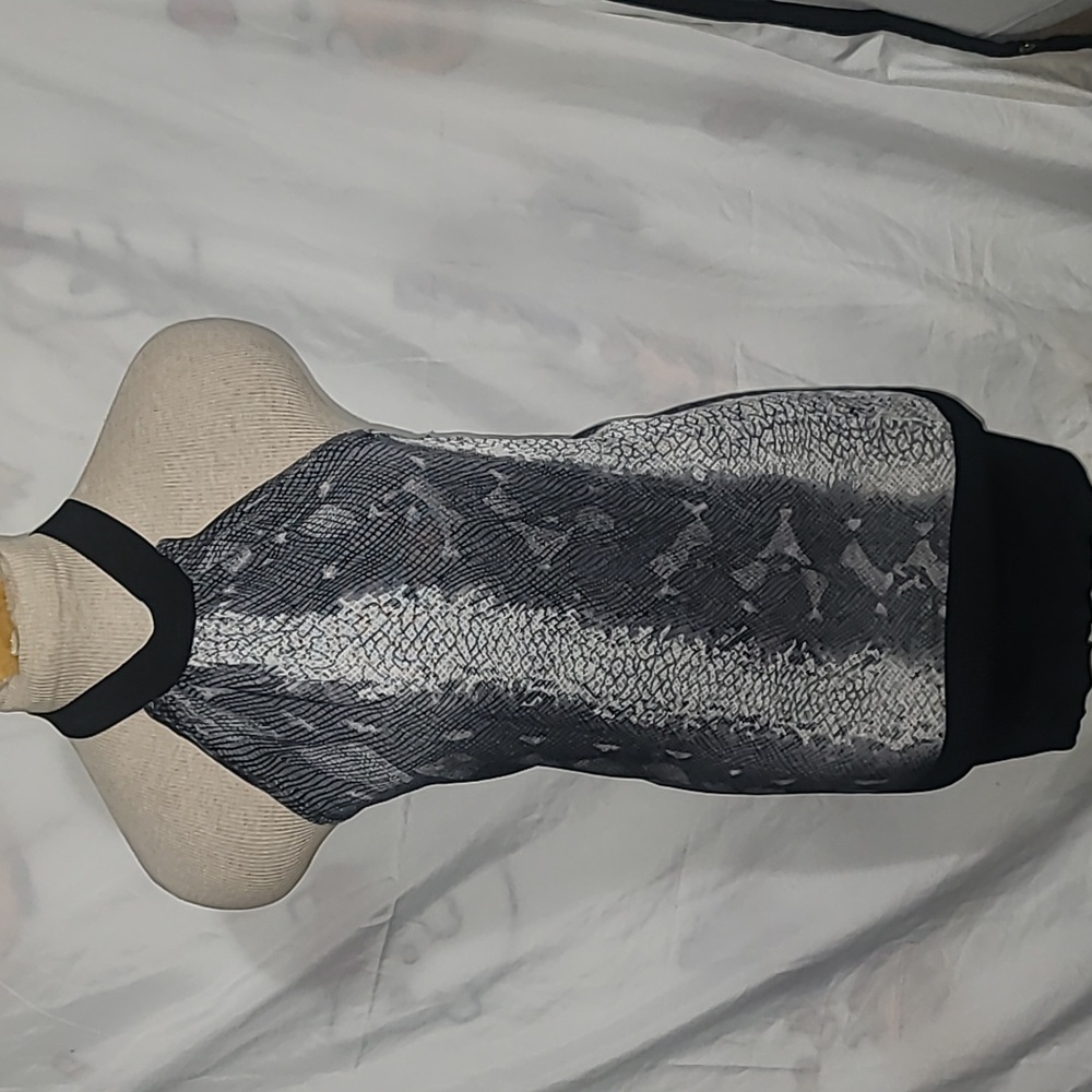 Bebe Halter Snake Print Dress